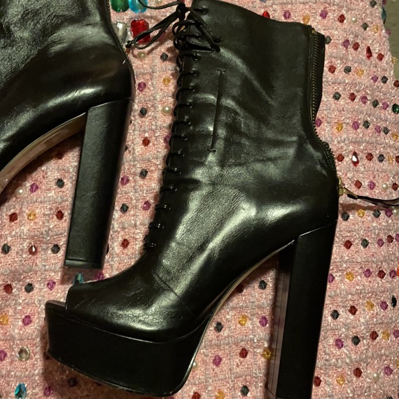 Schutz Tamara Platform Peep Toe Boots 